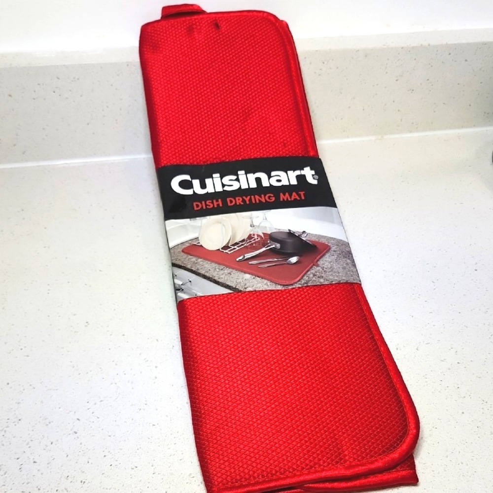 Drying Mat Cuisinart Red Reversible Kitchen Dish Mat New.